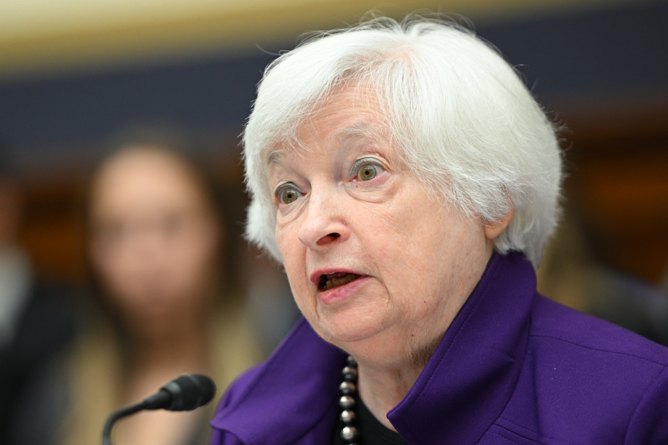 Bộ trưởng Tài chính Mỹ Janet Yellen phát biểu tại phiên điều trần ở Washington, DC ngày 13/6/2023. (AFP/TTXVN)