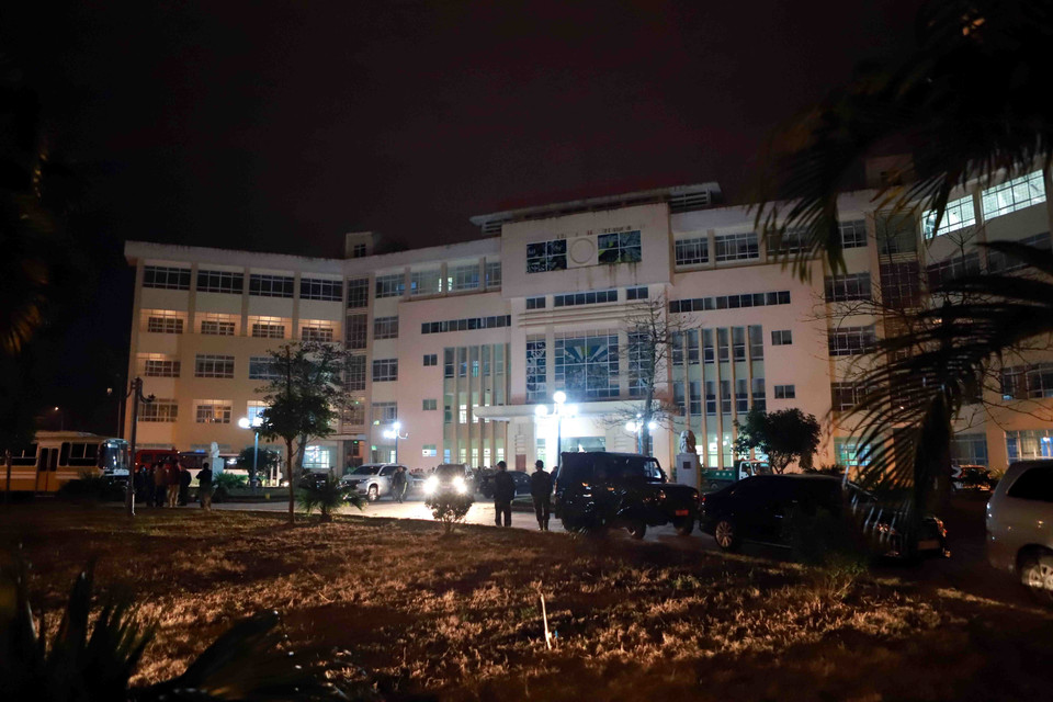 Trường Văn hóa Nghệ thuật Vĩnh Phúc là địa điểm được chọn làm bệnh viện dã chiến tại Vĩnh Phúc. (Ảnh: Hoàng Hùng/TTXVN)