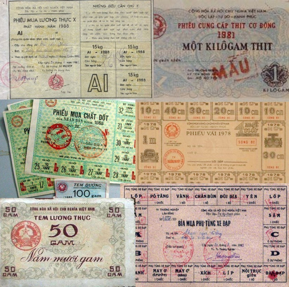  Chế độ tem phiếu vẫn được duy trì trong những năm sau giải phóng. (Ảnh: Tư liệu/TTXVN)