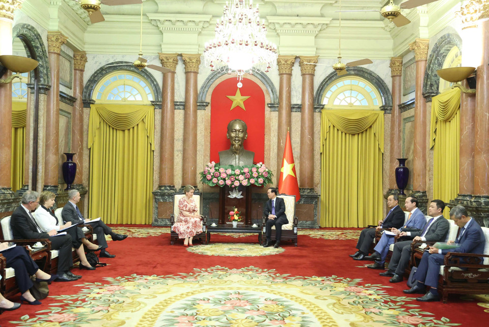 Quang cảnh buổi tiếp. (Ảnh: Thống Nhất/TTXVN)