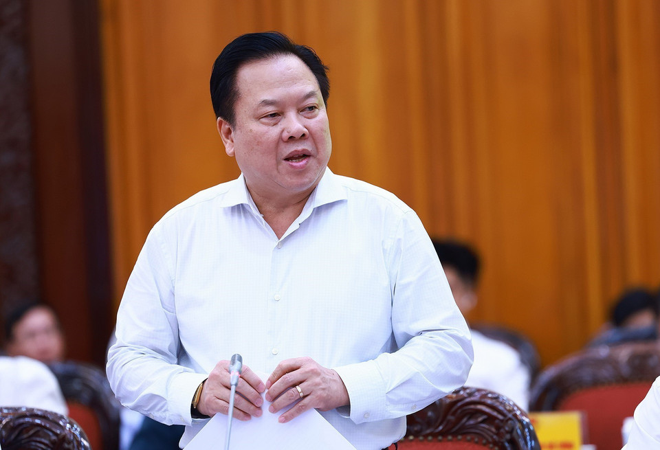 Chủ tịch Ủy ban Quản lý Vốn Nhà nước tại Doanh nghiệp Nguyễn Hoàng Anh phát biểu. (Ảnh: Dương Giang/TTXVN)