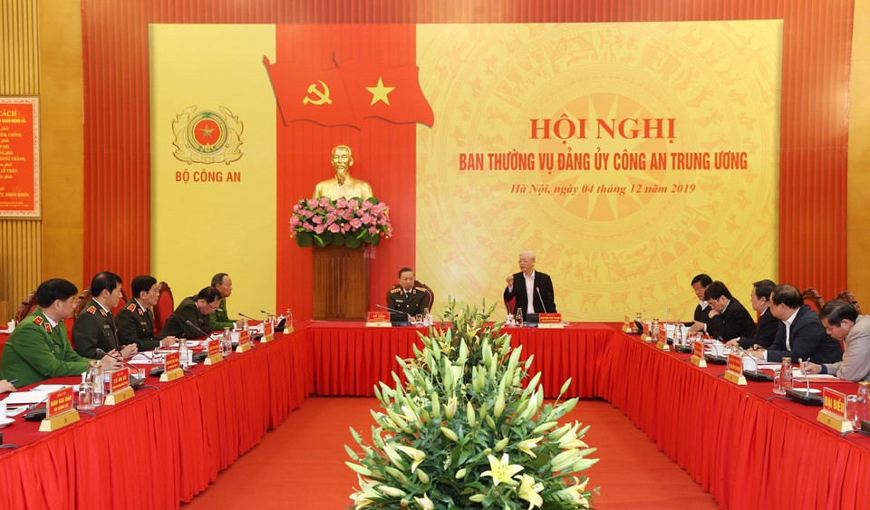 Tổng Bí thư, Chủ tịch nước Nguyễn Phú Trọng phát biểu tại hội nghị. (Ảnh: Trí Dũng/TTXVN)