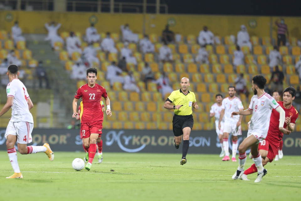 Tiến Linh ghi bàn gỡ 1-3 cho đội tuyển Việt Nam ở phút 84.(Ảnh: Hoàng Linh/TTXVN)