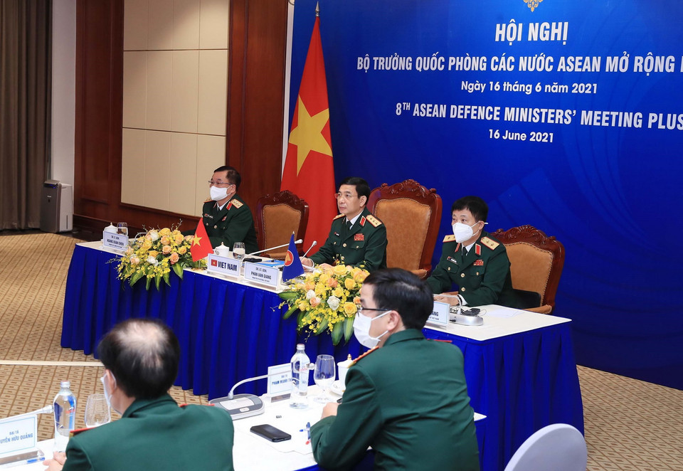 Bộ trưởng Bộ Quốc phòng Phan Văn Giang dự Hội nghị Bộ trưởng Quốc phòng các nước ASEAN mở rộng (ADMM+) lần thứ 8. (Ảnh: Trọng Đức/TTXVN)