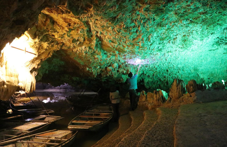 Vẻ đẹp tiềm ẩn trong động Thiên Hà. (Ảnh: Ninh Đức Phương/TTXVN)