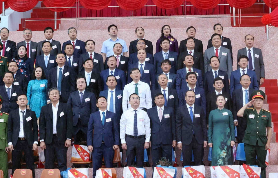 Các đại biểu tham dự lễ kỷ niệm. (Ảnh: TTXVN)