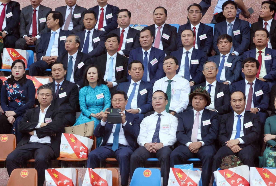 Các đại biểu dự lễ kỷ niệm. (Ảnh: Lâm Khánh/TTXVN)