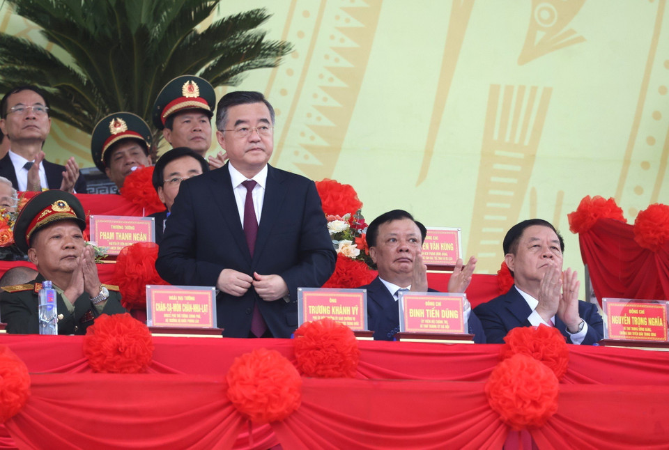 Ông Trương Khánh Vỹ, Phó Ủy viên trưởng Ủy ban Thường vụ Đại hội Đại biểu Nhân dân Toàn quốc, đại diện nước Cộng hòa Nhân dân Trung Hoa dự Lễ kỷ niệm. (Ảnh: TTXVN)