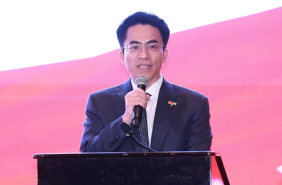 Đại sứ Việt Nam tại UAE Nguyễn Thanh Diệp phát biểu. (Ảnh: Dương Giang/TTXVN)