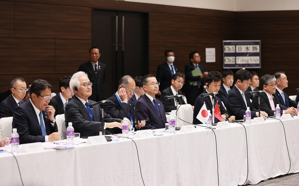 Đoàn đại biểu Nhật Bản tham dự Tọa đàm kinh doanh Việt Nam-Nhật Bản. (Ảnh: Dương Giang/TTXVN)