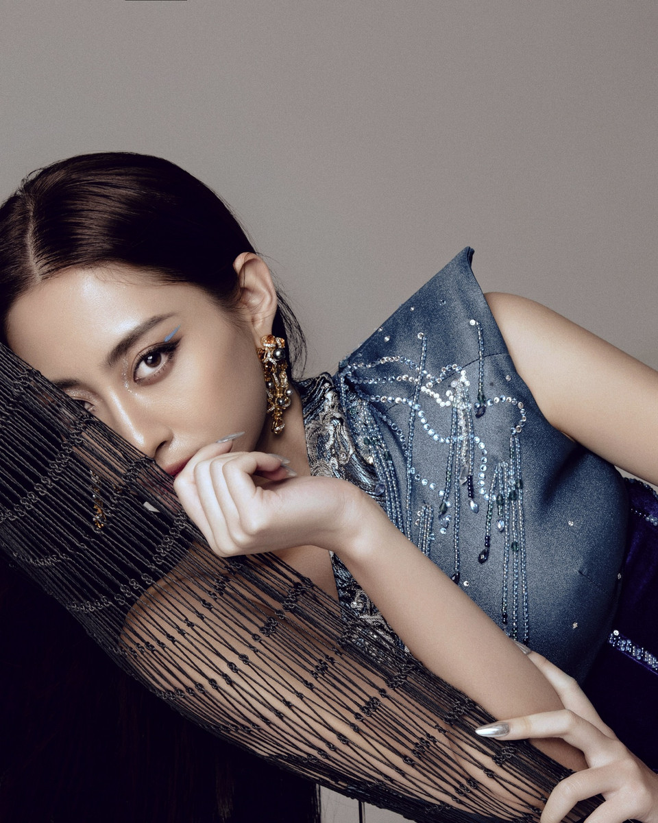 Nhan sắc và thần thái của nàng hậu ngày càng thăng hạng. (Ảnh: CTV/Vietnam+)