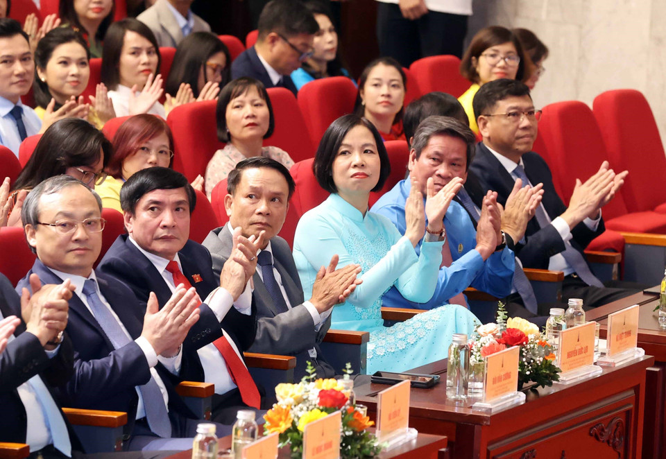 Các đại biểu dự Lễ trao Giải Báo chí Quốc gia lần thứ XVII năm 2022. (Ảnh: Thống Nhất/TTXVN)