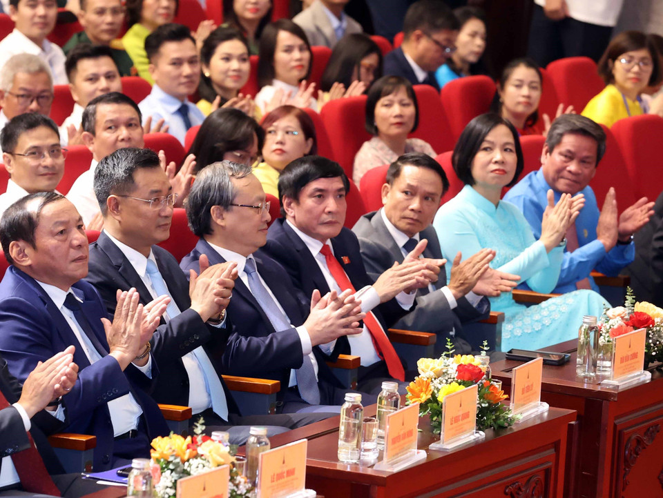 Các đại biểu dự Lễ trao Giải Báo chí Quốc gia lần thứ XVII năm 2022. (Ảnh: Thống Nhất/TTXVN)