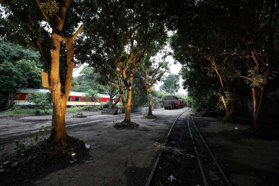 Khuôn viên triển lãm bên ngoài nhà xưởng tại lễ hội. (Ảnh: Minh Quyết /TTXVN)