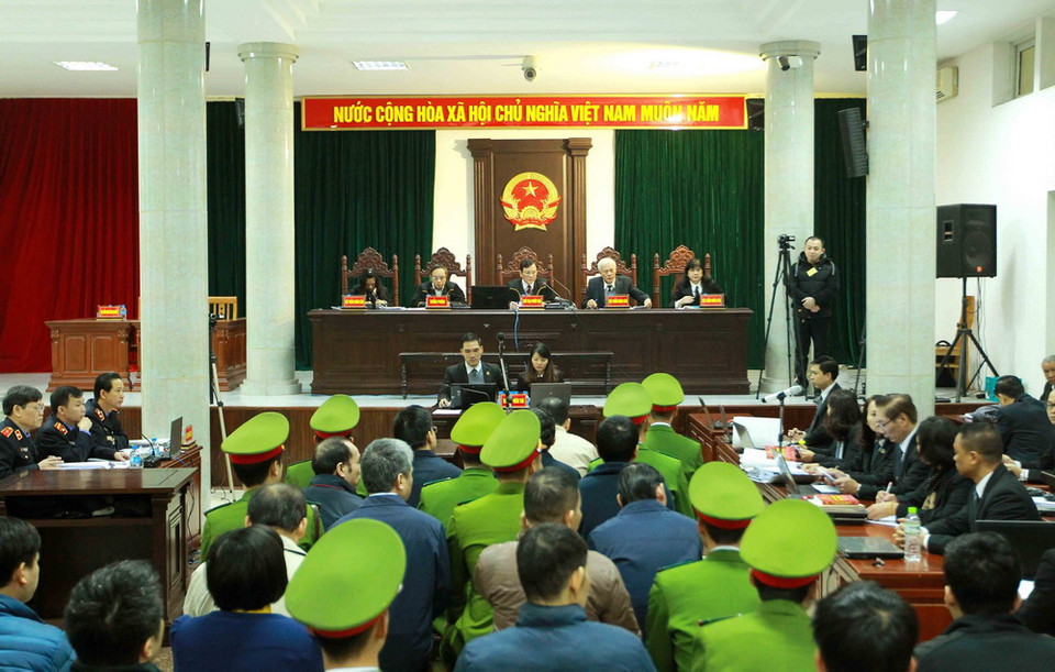 Quang cảnh Phiên tranh tụng. (Ảnh: An Đăng/TTXVN)