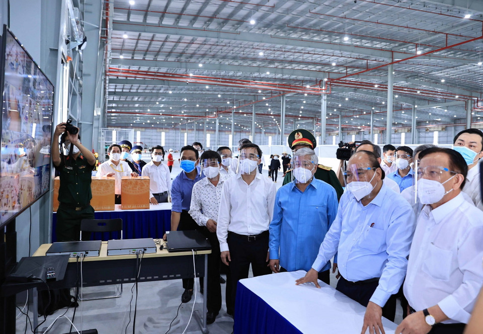 Tỉnh Bình Dương hiện có 12 khu điều trị bệnh nhân COVID-19 trên địa bàn với 5.019 bệnh nhân đang điều trị. (Ảnh: Thống Nhất/TTXVN)