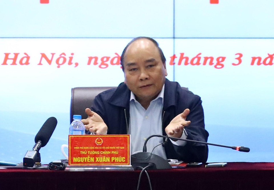 Thủ tướng Nguyễn Xuân Phúc phát biểu chỉ đạo tại hội nghị. (Ảnh: Thống Nhất/TTXVN)