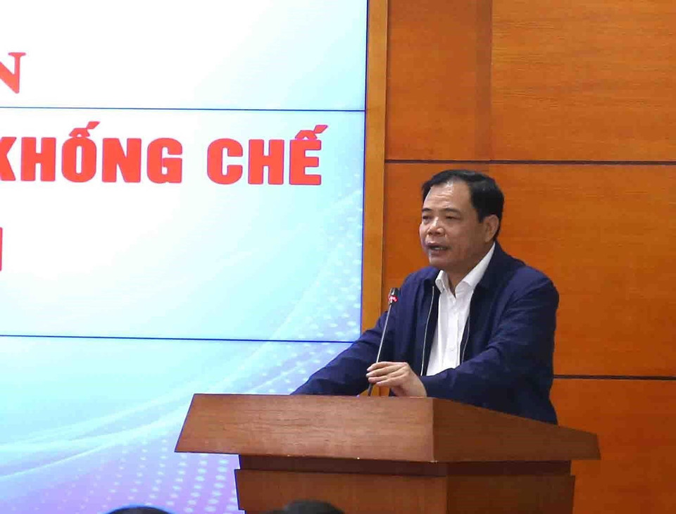 Bộ trưởng Bộ Nông nghiệp và Phát triển nông thôn Nguyễn Xuân Cường phát biểu tại Hội nghị. (Ảnh: Vũ Sinh/TTXVN)