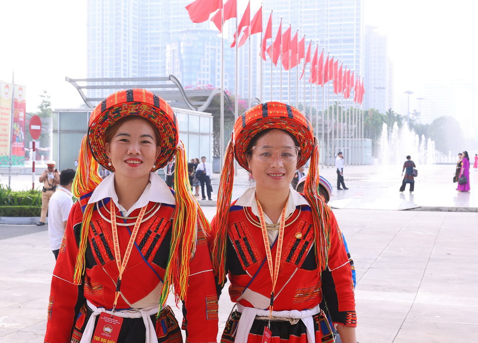 Các đại biểu đến dự phiên Bế mạc Đại hội X Mặt trận Tổ quốc Việt Nam. (Ảnh: TTXVN)