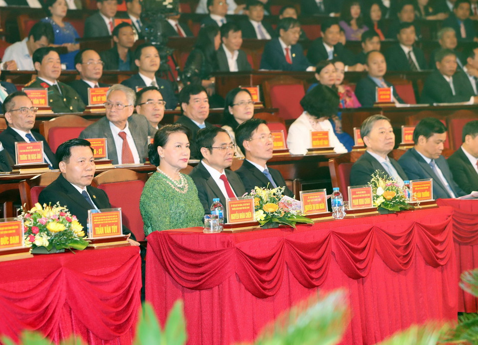 Chủ tịch Quốc hội Nguyễn Thị Kim Ngân dự Kỷ niệm 60 năm Ngày Chủ tịch Hồ Chí Minh về thăm Bắc Ninh. (Ảnh: Trọng Đức/TTXVN)