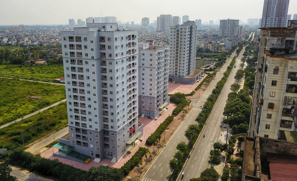 Cơ sở trưng dụng làm nơi điều trị bệnh nhân COVID-19 tại Khu tái định cư Đền Lừ III sẽ sớm được đưa vào hoạt động. (Ảnh: Thành Đạt/TTXVN)