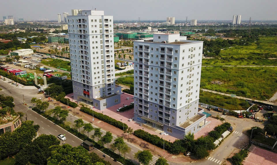 Cơ sở cách ly, thu dung điều trị người bệnh COVID-19 tại Khu tái định cư Đền Lừ III đáp ứng khoảng 1.000 giường bệnh, hiện đã đi vào hoạt động. (Ảnh: Thành Đạt/TTXVN)