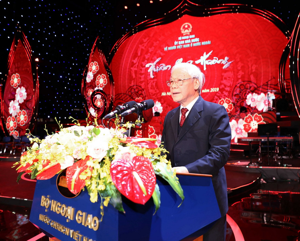 Tổng Bí thư, Chủ tịch nước Nguyễn Phú Trọng phát biểu. (Ảnh: Trí Dũng/TTXVN)