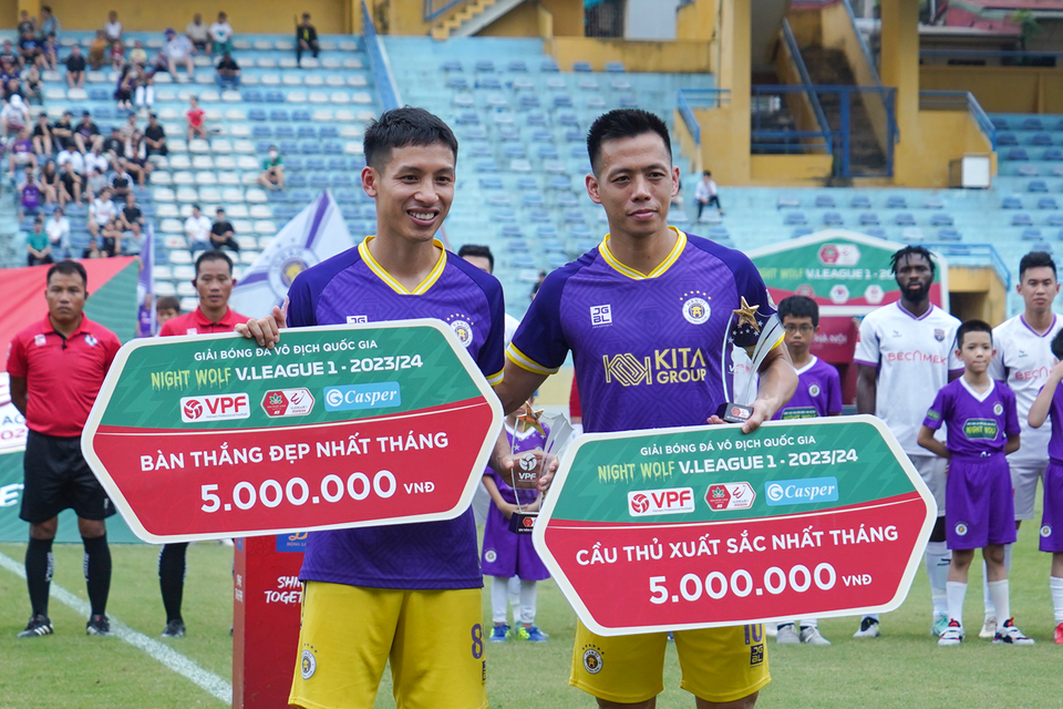 Hà Nội FC nhận 'cú đúp' giải thưởng trước trận đấu. (Ảnh: Việt Anh/Vietnam+)
