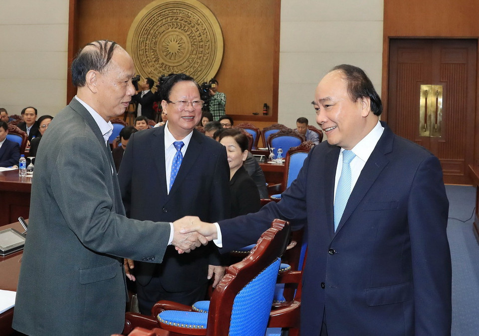 Thủ tướng Nguyễn Xuân Phúc phát biểu tại buổi làm việc. (Ảnh: Thống Nhất/TTXVN)