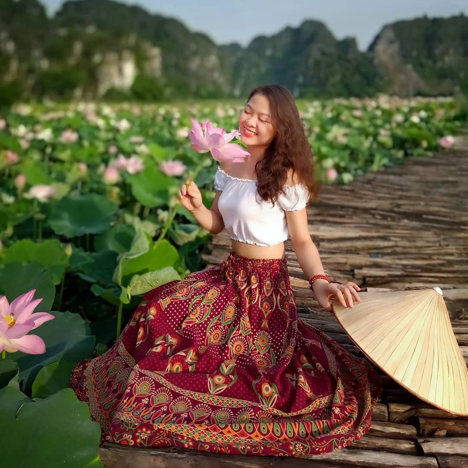 Rộng 1ha, hồ sen này đến nay vẫn nở rộ vì giống sen đặc biệt được trồng ở đây. (Ảnh: Vietnam+)