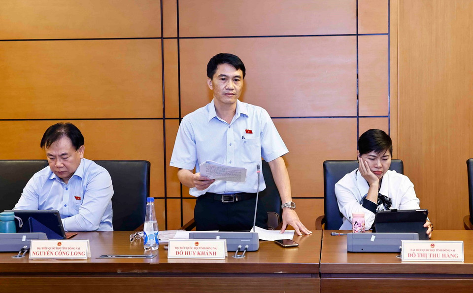 Đại biểu Quốc hội tỉnh Đồng Nai Đỗ Duy Khánh phát biểu ý kiến. (Ảnh: Doãn Tấn/TTXVN)