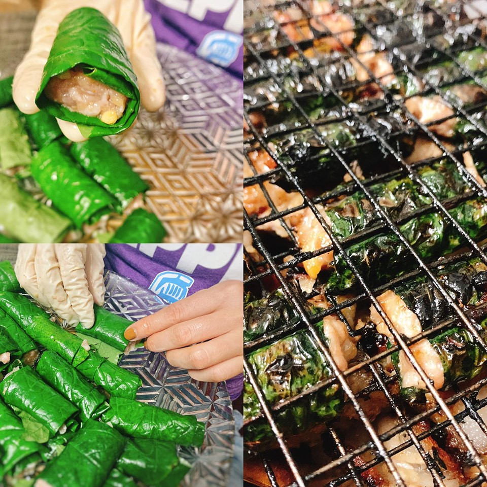 Phần thịt băm dùng để cuốn xương sông hoặc lá lốt. (Ảnh: Mai Mai/Vietnam)