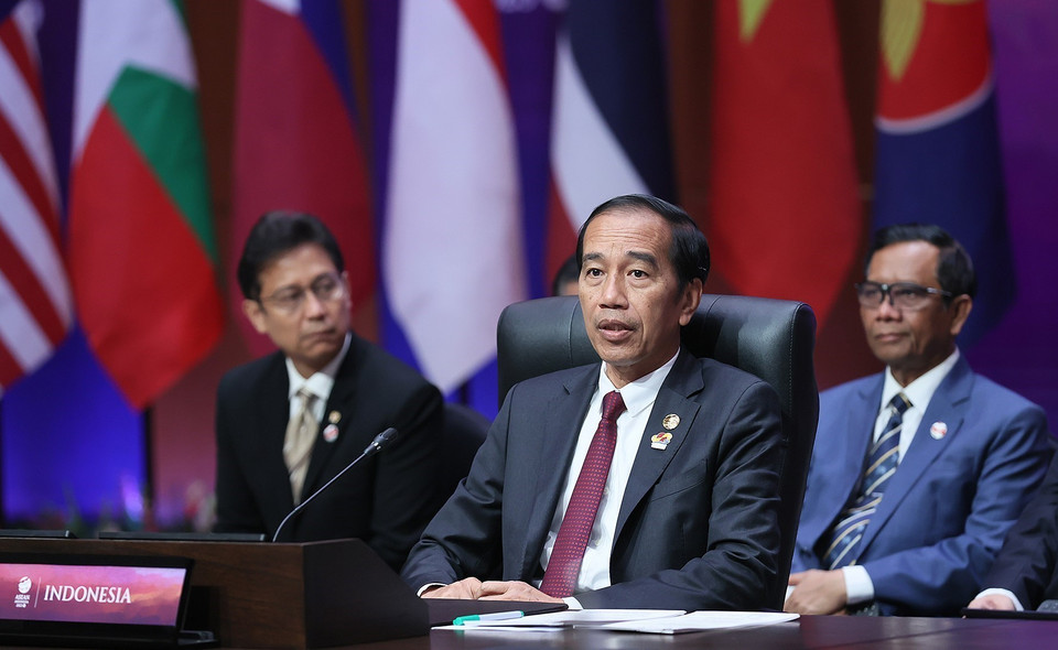 Tổng thống Indonesia Joko Widodo phát biểu. (Ảnh: Dương Giang/TTXVN)