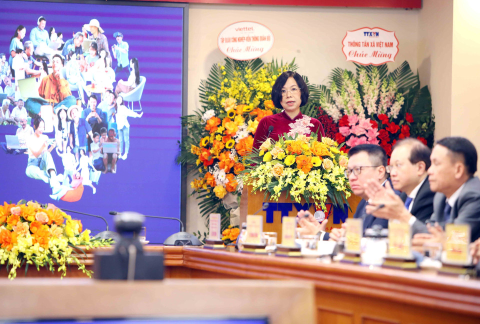 Tổng Giám đốc Thông tấn xã Việt Nam Vũ Việt Trang, Chủ tịch Hội đồng giải thưởng phát động cuộc thi. (Ảnh: An Đăng/TTXVN)