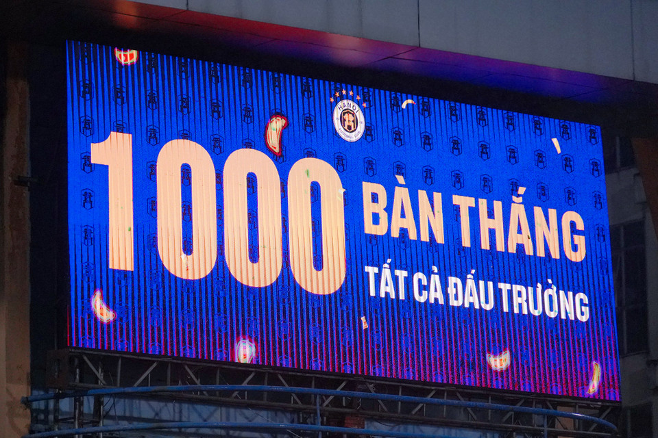 Đây cũng là bàn thắng thứ 1000 của Đội bóng Thủ đô trên tất cả các đấu trường. (Ảnh: Việt Anh/Vietnam+)