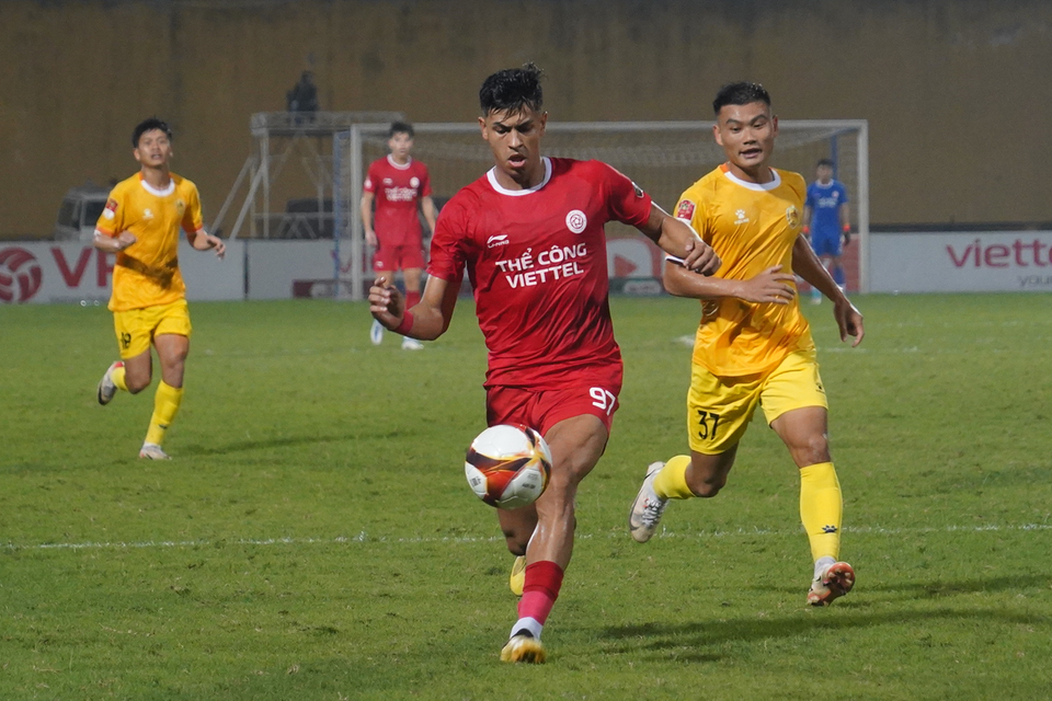 Tối 30/3, Thể Công-Viettel tiếp đón đội khách Quảng Nam trên sân nhà Hàng Đẫy. (Ảnh: Việt Anh/Vietnam+)