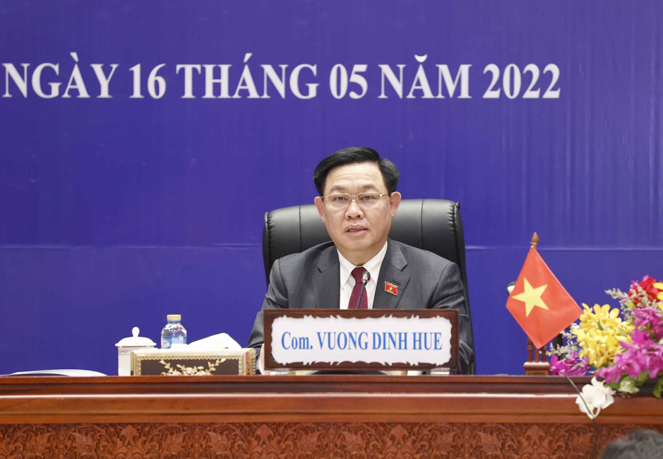 Chủ tịch Quốc hội Vương Đình Huệ phát biểu. (Ảnh: Doãn Tấn/TTXVN)