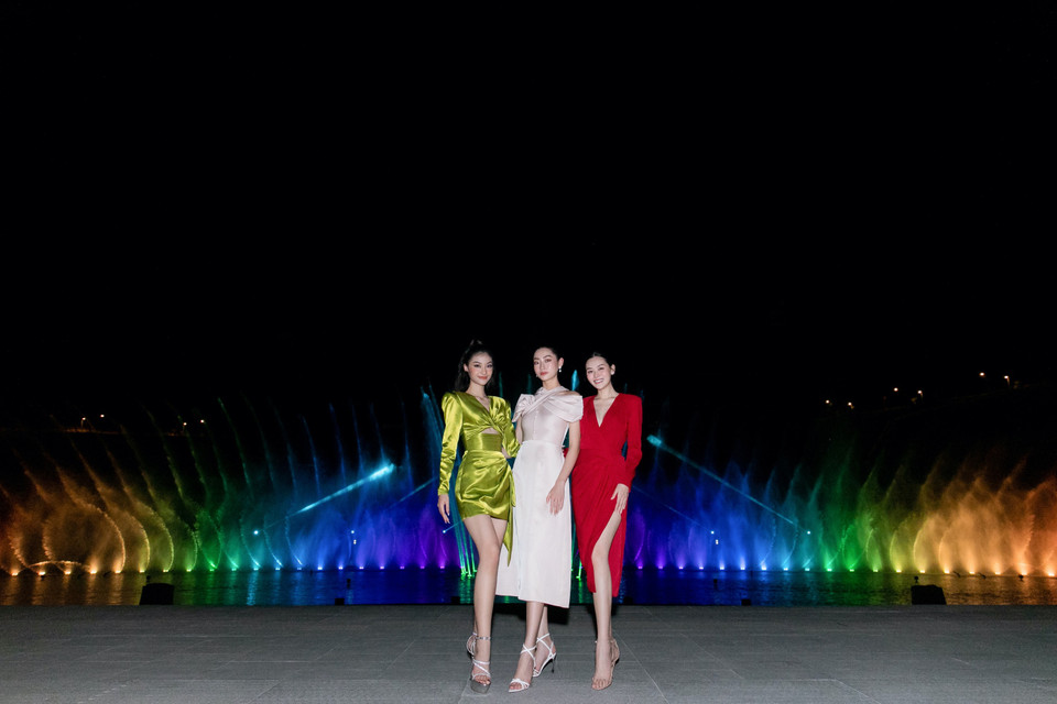 Top 3 Miss World Vietnam 2019 rạng rỡ trước ngày kết thúc nhiệm kỳ. (Ảnh: CTV/Vietnam+)