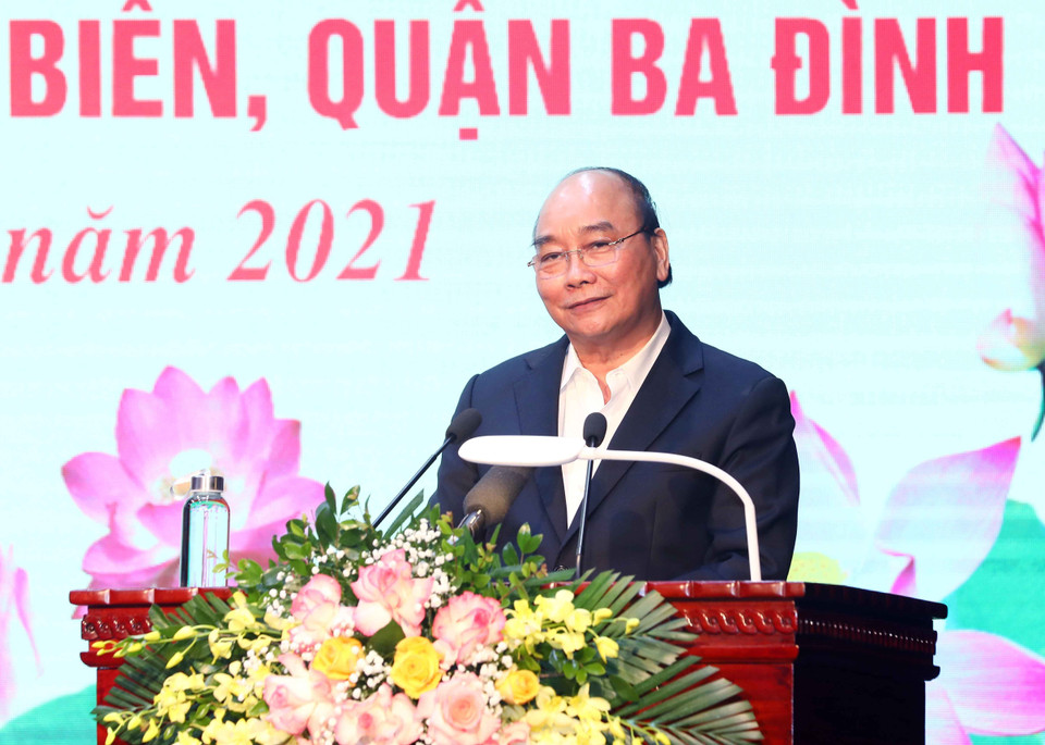 Chủ tịch nước Nguyễn Xuân Phúc phát biểu. (Ảnh: Phạm Kiên/TTXVN)