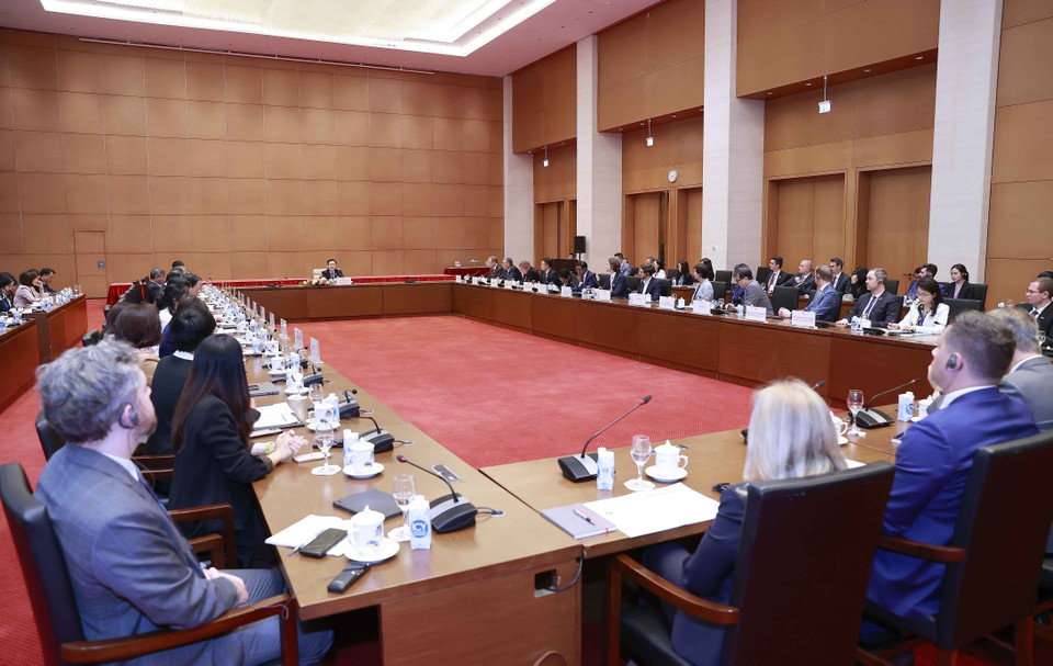 Quang cảnh buổi làm việc. (Ảnh: Doãn Tấn/TTXVN)