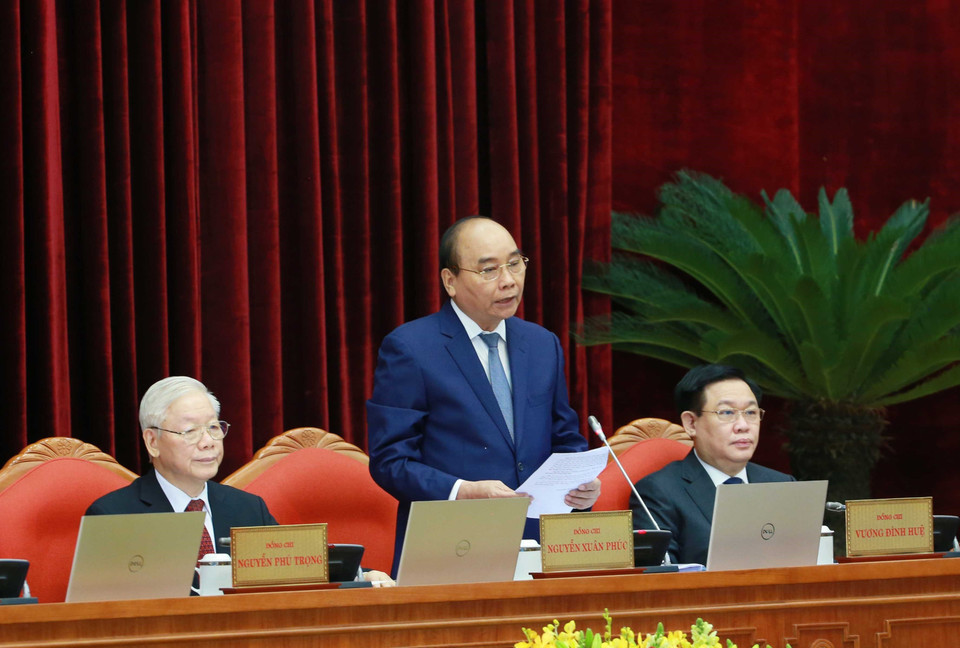 Chủ tịch nước Nguyễn Xuân Phúc điều hành phiên khai mạc hội nghị. (Ảnh; Phương Hoa/TTXVN)