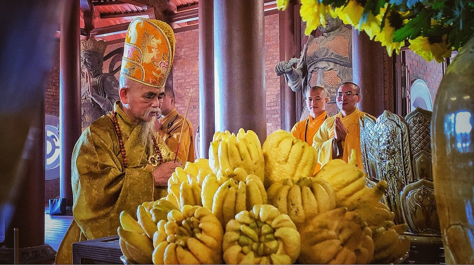 Cuối tháng 10 vừa qua đã diễn ra Lễ giỗ tổ chùa Địa Tạng Phi Lai, đặc biệt nghi lễ Húy kỵ chư vị Tổ sư chùa sau 300 năm mới được tái hiện lại. (Ảnh: Xuân Mai/Vietnam+)