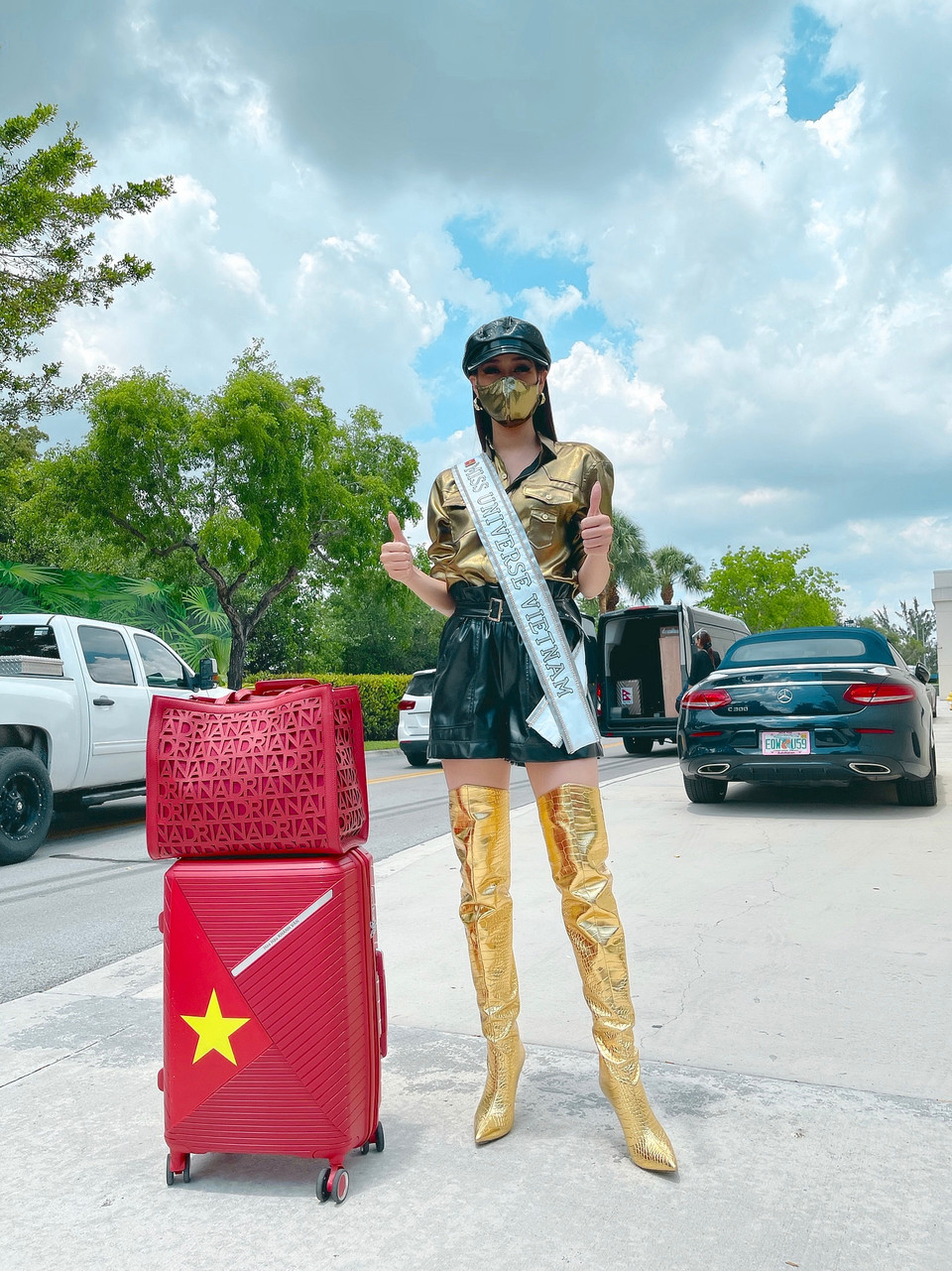 Khánh Vân sau 24 giờ tự cách ly theo quy định của ban tổ chức cuộc thi. (Ảnh: CTV/Vietnam+)