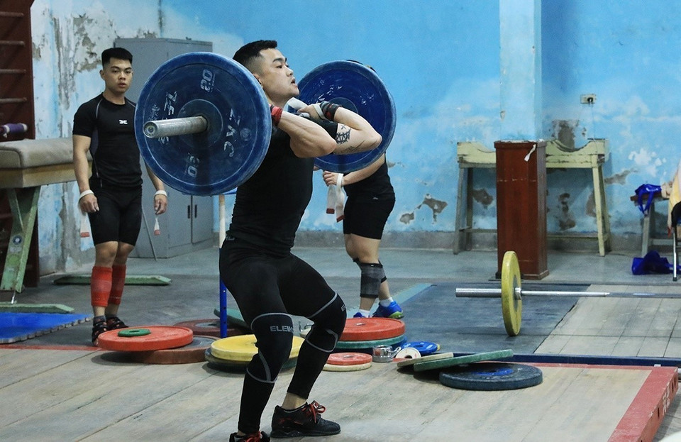 Vận động viên Lại Gia Thành, hy vọng vàng của cử tạ Việt Nam tại SEA Games 32. (Ảnh: Tuấn Anh/TTXVN)