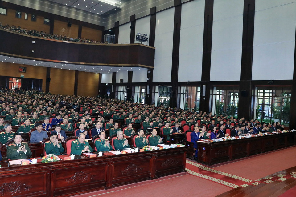 Thủ tướng Nguyễn Xuân Phúc và các đại biểu tham dự hội nghị. (Ảnh: Thống Nhất/TTXVN)