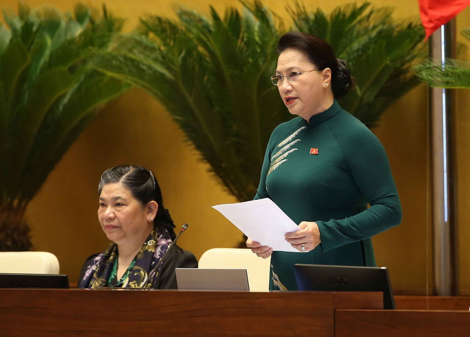 Chủ tịch Quốc hội Nguyễn Thị Kim Ngân phát biểu. (Ảnh: Doãn Tấn/TTXVN)