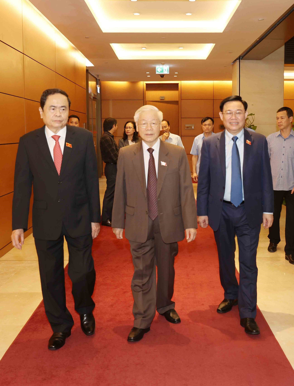 Tổng Bí thư, Chủ tịch nước Nguyễn Phú Trọng đến dự kỳ họp. (Ảnh: Trí Dũng/TTXVN)