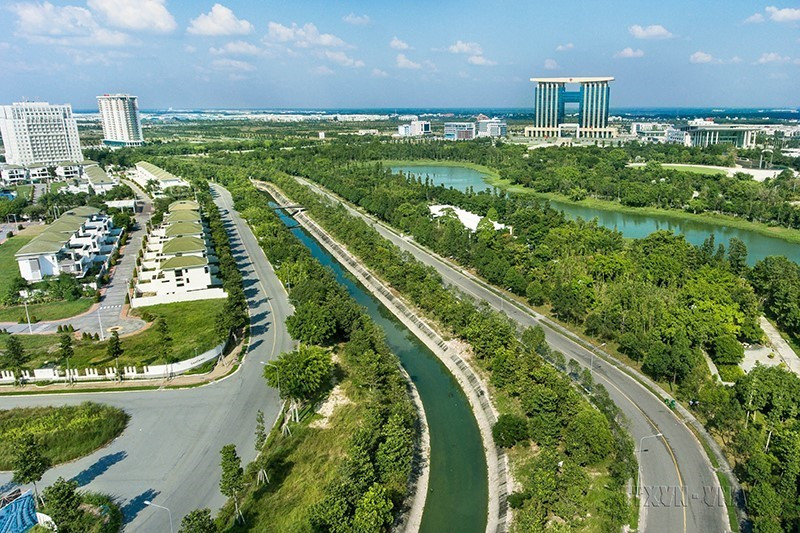 Trung tâm hành chính tỉnh Bình Dương nằm trong khu vực Thành phố mới, phường Hòa Phú, thành phố Thủ Dầu Một. (Ảnh: Nguyễn Văn Việt/TTXVN)