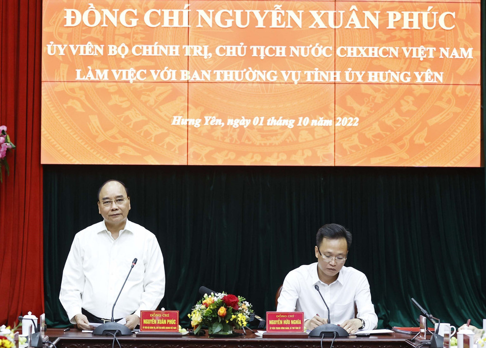 Chủ tịch nước Nguyễn Xuân Phúc phát biểu. (Ảnh: Thống Nhất/TTXVN)