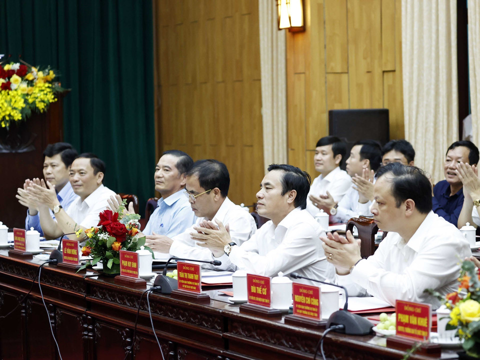 Các đại biểu dự buổi làm việc. (Ảnh: Thống Nhất/TTXVN)